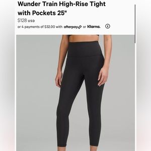 Lululemon Wunder Train High-Rise Tight with Pockets 25"
